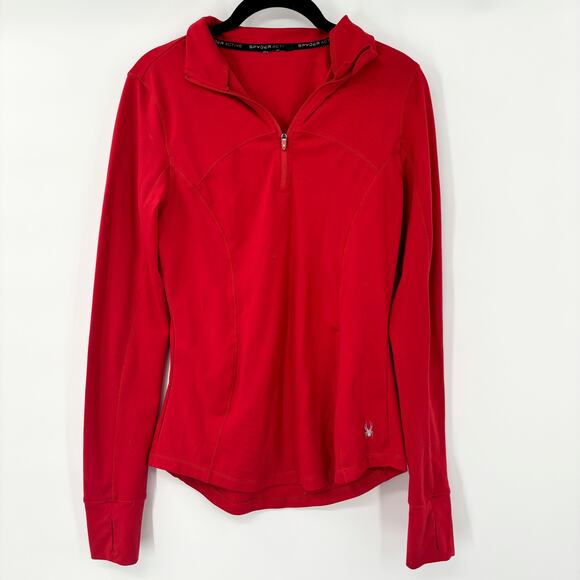 Spyder Women’s Red Freestyle Half-Zip Pullover – Size Small, Thumb Holes - Picture 1 of 8
